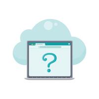 Laptop searching for answers illustration graphic icon symbol vector