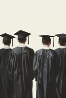 Back view image of graduate student in graduation cap photo