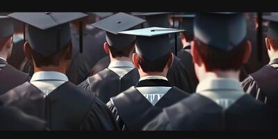 espalda ver imagen de graduado estudiante en graduación gorra foto