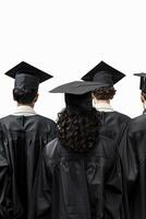 Back view image of graduate student in graduation cap photo