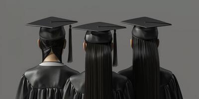 Back view image of graduate student in graduation cap photo