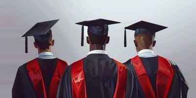 Back view image of graduate student in graduation cap photo