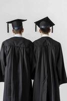 Back view image of graduate student in graduation cap photo