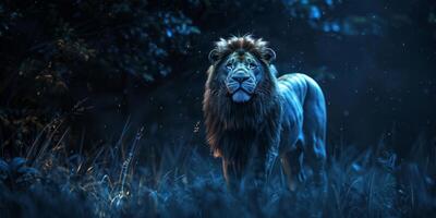 lion in the wild Savannah photo