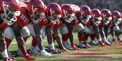 American football players on the field photo