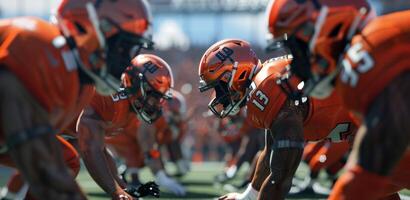 American football players on the field photo