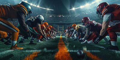 American football players on the field photo