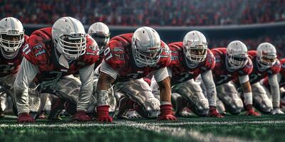 American football players on the field photo