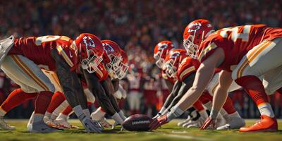 American football players on the field photo