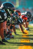 American football players on the field photo