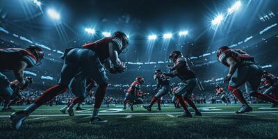 American football players on the field photo