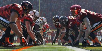 American football players on the field photo