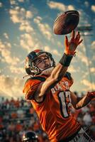 American football players on the field photo