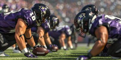 American football players on the field photo