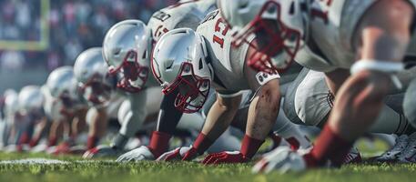 American football players on the field photo