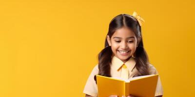 child with backpack and books back to school photo