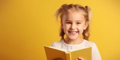 child with backpack and books back to school photo