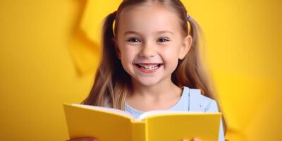 child with backpack and books back to school photo