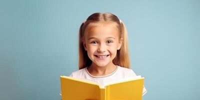 child with backpack and books back to school photo