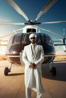 Arab businessman in a private jet photo