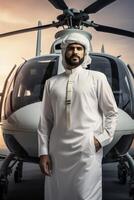 Arab businessman in a private jet photo
