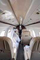 Arab businessman in a private jet photo