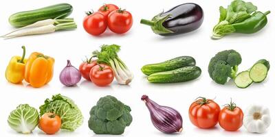 vegetables and fruits on a white background photo