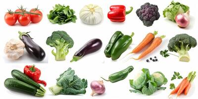 vegetables and fruits on a white background photo