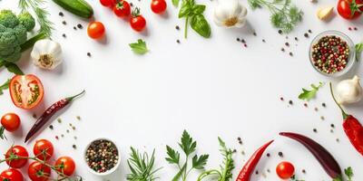 vegetables and fruits on a white background photo