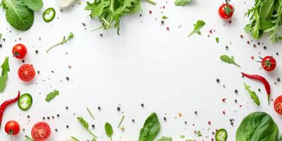 vegetables and fruits on a white background photo