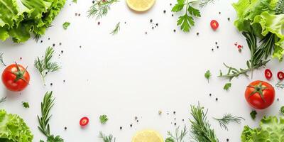 vegetables and fruits on a white background photo