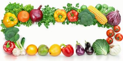 vegetables and fruits on a white background photo