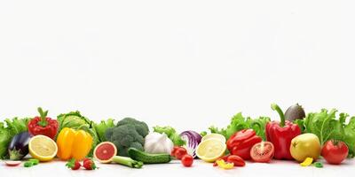 vegetables and fruits on a white background photo