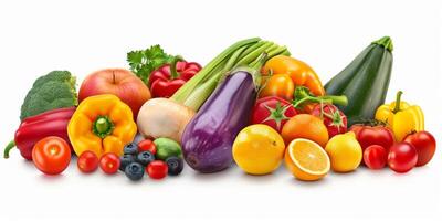 vegetables and fruits on a white background photo