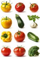 vegetables and fruits on a white background photo