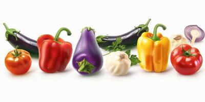 vegetables and fruits on a white background photo