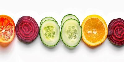 vegetables and fruits on a white background photo