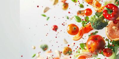 vegetables and fruits on a white background photo