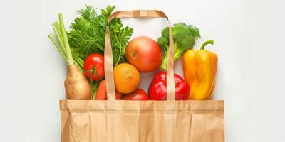 vegetales y frutas en un blanco antecedentes foto