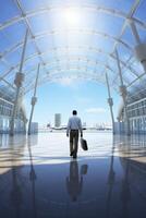 Arab businessman in a private jet photo