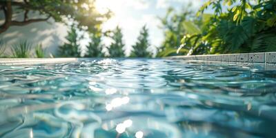 water in the pool close-up photo