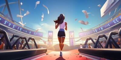 treadmill at the stadium photo