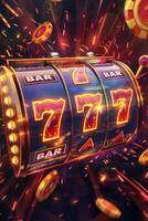 winning on Three Sevens slot machines photo