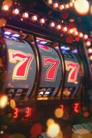 winning on Three Sevens slot machines photo