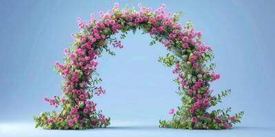 Floral wedding arch in nature photo