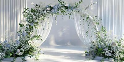 Floral wedding arch in nature photo