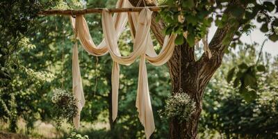 Floral wedding arch in nature photo