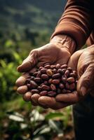 café frijoles en palmas foto