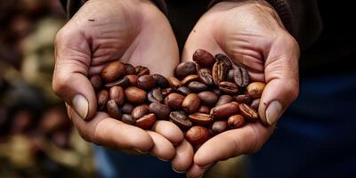 café frijoles en palmas foto