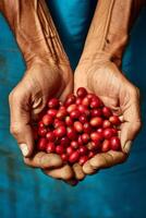 café frijoles en palmas foto